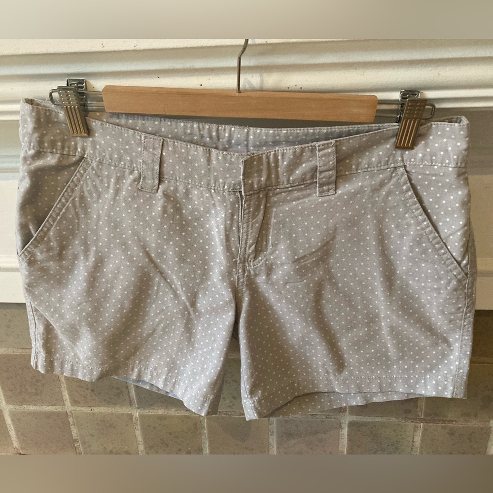 Light Grey Polka Dot Women's Low Rise Shorts